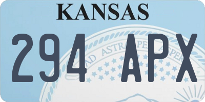 KS license plate 294APX