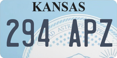 KS license plate 294APZ