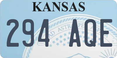 KS license plate 294AQE