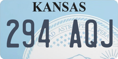 KS license plate 294AQJ