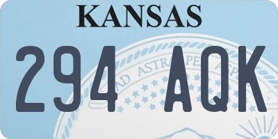 KS license plate 294AQK