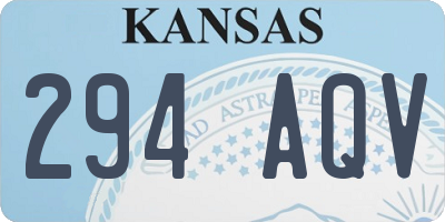 KS license plate 294AQV