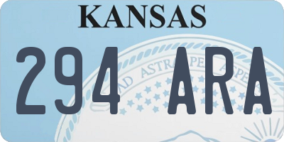 KS license plate 294ARA