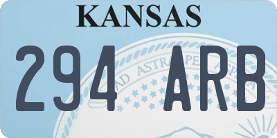 KS license plate 294ARB