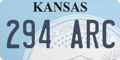 KS license plate 294ARC