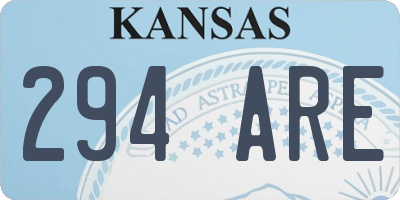 KS license plate 294ARE