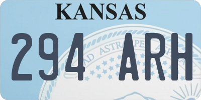 KS license plate 294ARH