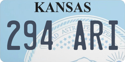 KS license plate 294ARI