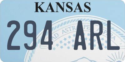 KS license plate 294ARL