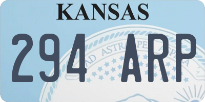 KS license plate 294ARP