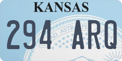 KS license plate 294ARQ