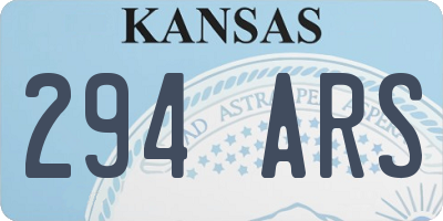 KS license plate 294ARS