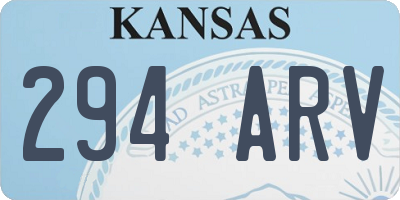 KS license plate 294ARV