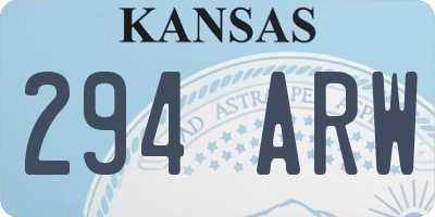KS license plate 294ARW