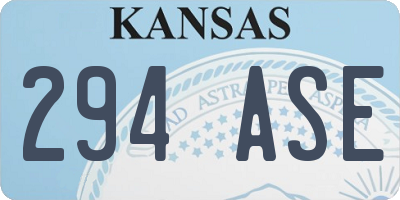 KS license plate 294ASE