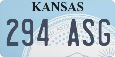 KS license plate 294ASG