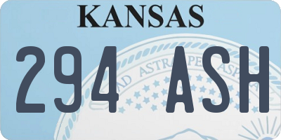 KS license plate 294ASH