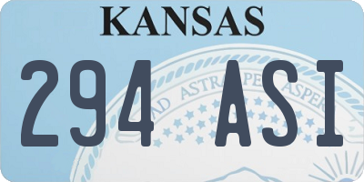 KS license plate 294ASI