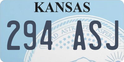 KS license plate 294ASJ
