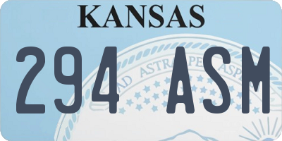 KS license plate 294ASM