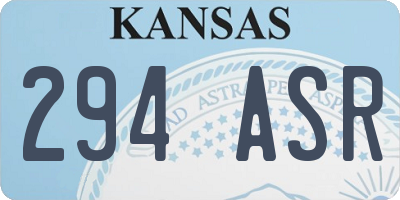 KS license plate 294ASR
