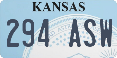 KS license plate 294ASW