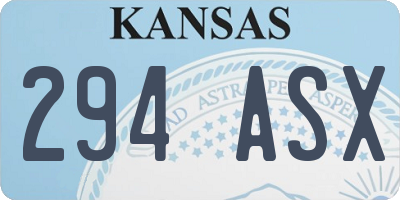 KS license plate 294ASX