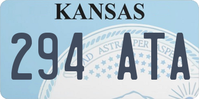 KS license plate 294ATA