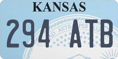 KS license plate 294ATB