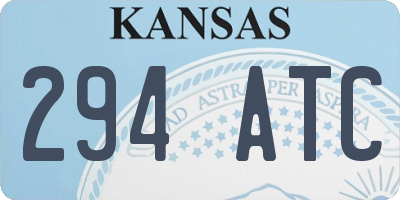 KS license plate 294ATC