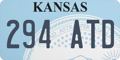 KS license plate 294ATD