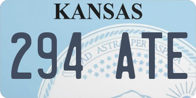 KS license plate 294ATE