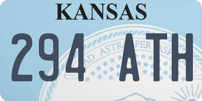 KS license plate 294ATH