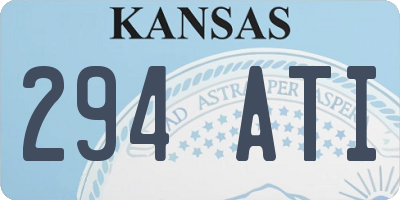 KS license plate 294ATI