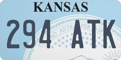 KS license plate 294ATK