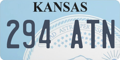 KS license plate 294ATN