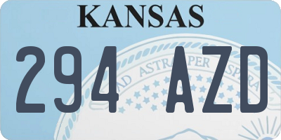 KS license plate 294AZD