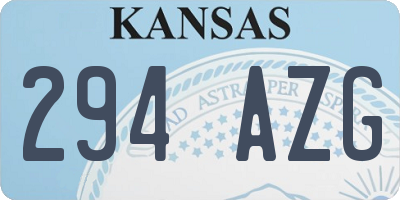 KS license plate 294AZG