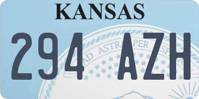 KS license plate 294AZH