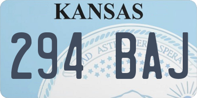 KS license plate 294BAJ