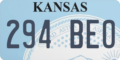 KS license plate 294BEO