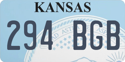 KS license plate 294BGB