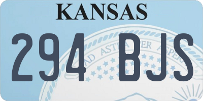 KS license plate 294BJS