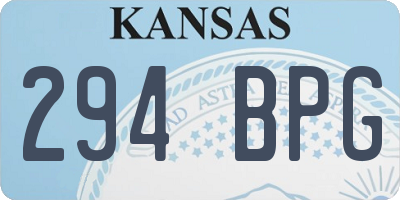 KS license plate 294BPG