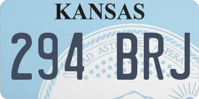 KS license plate 294BRJ
