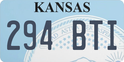 KS license plate 294BTI