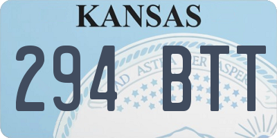 KS license plate 294BTT