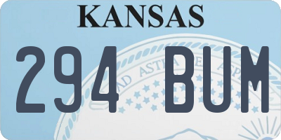 KS license plate 294BUM