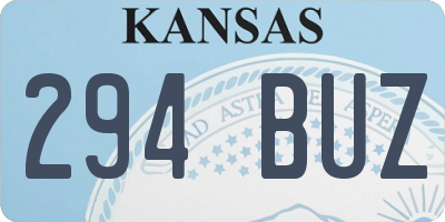 KS license plate 294BUZ