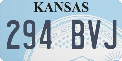 KS license plate 294BVJ